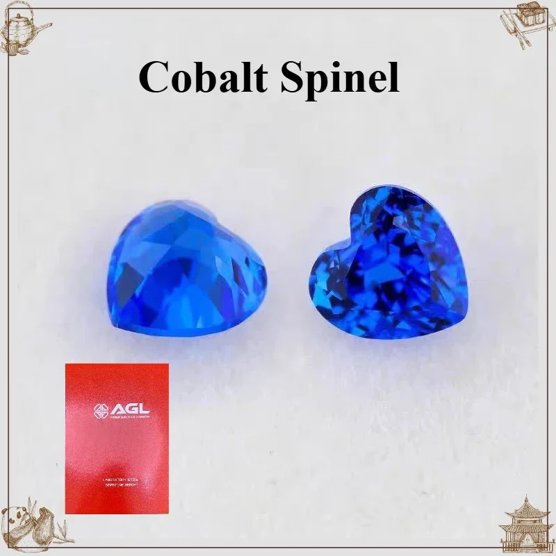 

TOPHeart Cut Lab Grown Cobalt Spinel Gemstone