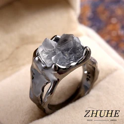 Fashion Ladies Irregular White Crystal Charm Ring Temperament Elegant Party Jewelry Accessories Friend Aifts