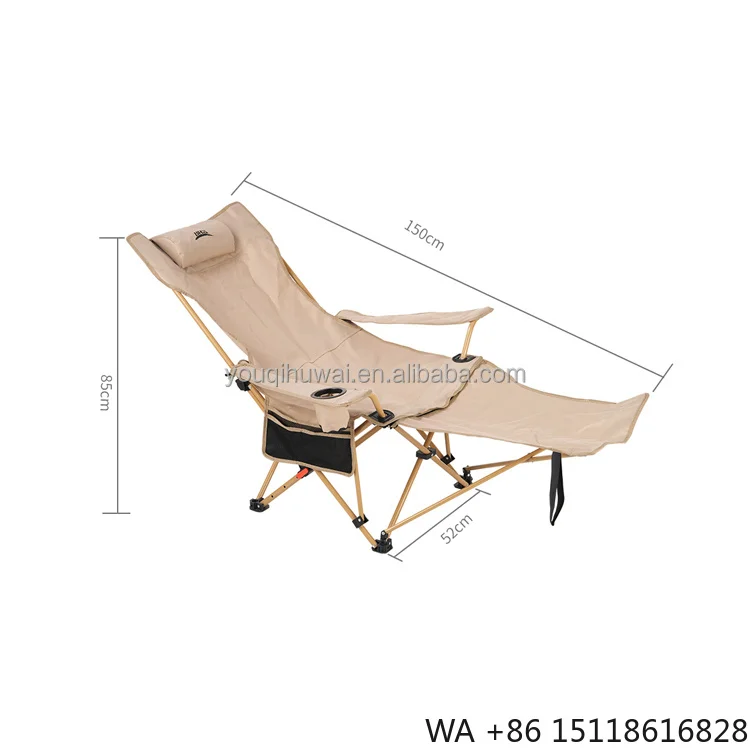 Outdoor Portable Folding Chair Beach Recliner Folding Chair Camping Recline