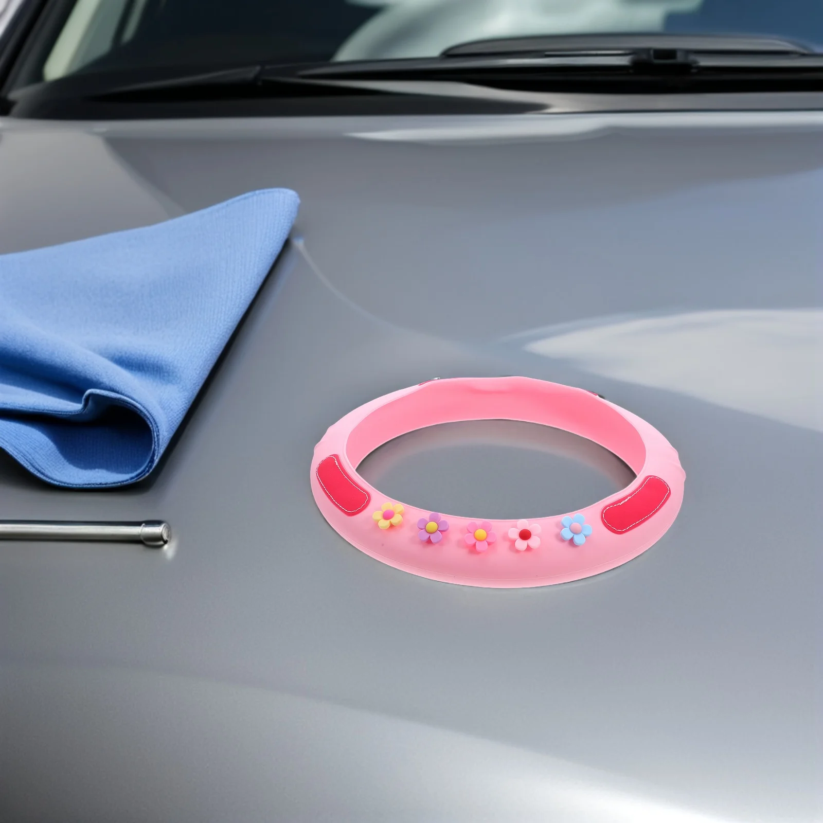 

Silicone Steering Wheel Cover Cartoon Anti-slip Protector Cars Driving Silica Gel Auto Sleeves Handle