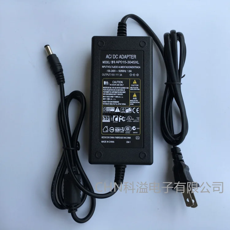 

DC 15v3a pull rod audio charger power adapter DC regulated switching power supply 3A 2A general