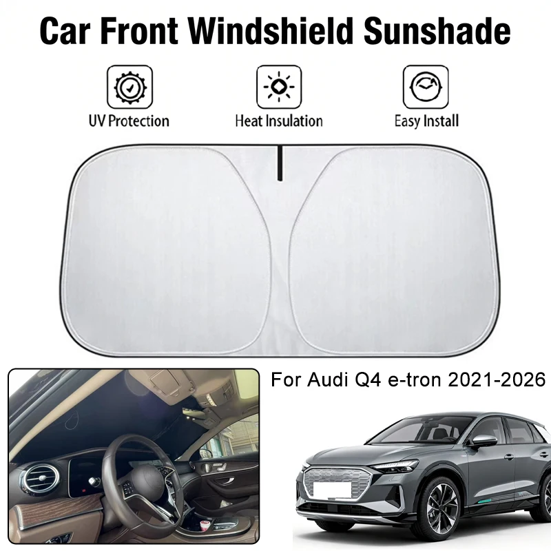 

Foldable Car Windshield Sun Shade UV Block Heat Insulation For Audi Q4 e-tron 2021-2026 Interior Protection Accessories