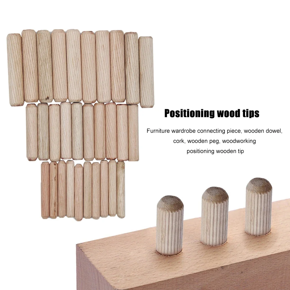 300pcs 6mm 10mm 10mm Wooden Dowel Cabinet Drawer Round Fluted Wood Craft Dowel Pins Rods Set Furniture Fitting Dowel Pin