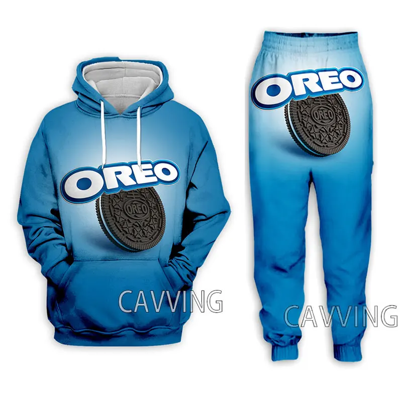 OREO  3D Printed Casual Hoodies Hooded Sweatshirt Pants Jogging Pants Trousers Suit Clothes Women/ Men Sets