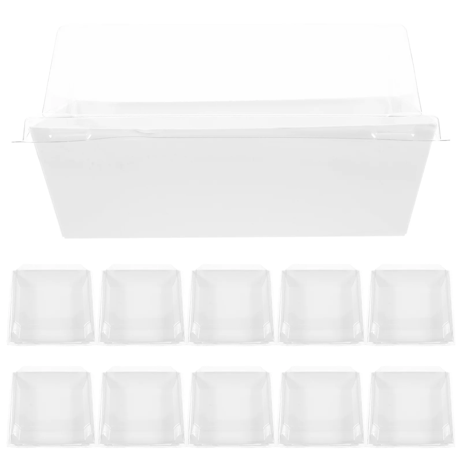 

50pcs Cake Slice Boxes Clear Cupcake Containers Lids Small Dessert Storage Baked Goods Packaging Bakery Food Container