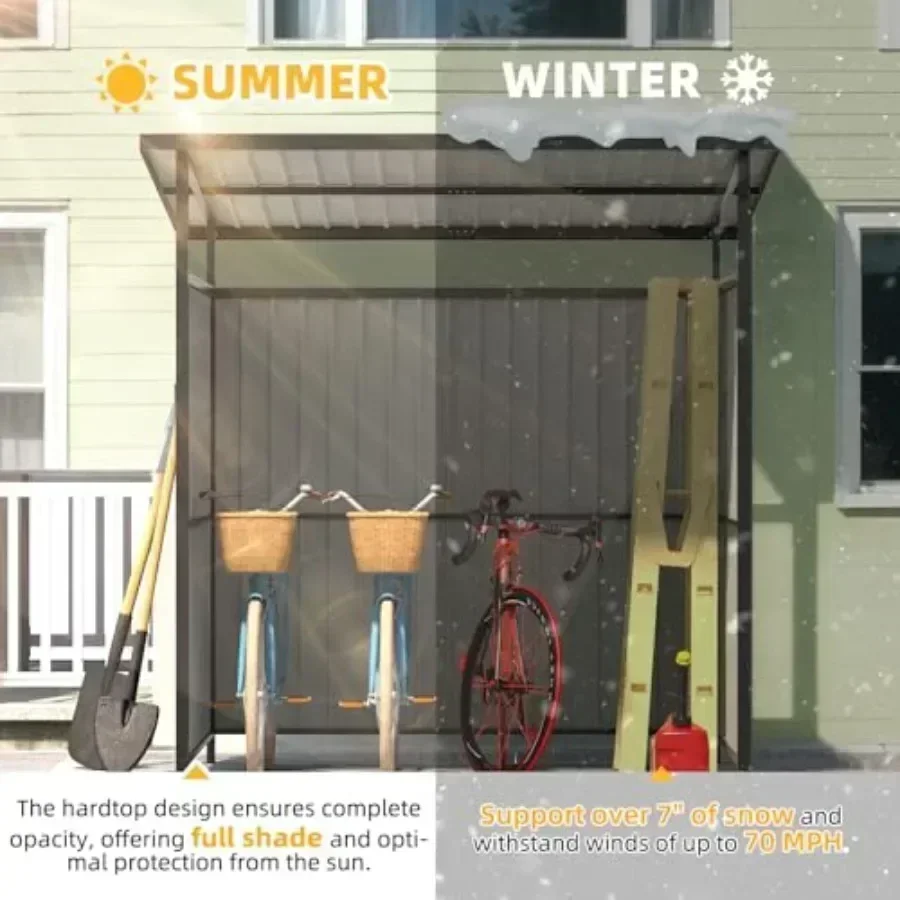 6' X 6' Outdoor Hardtop Grill Gazebo with Metal Awnings for Patio and Decks Small Lean-to BBQ Gazebo in Gray Durable Weather-Re view 3