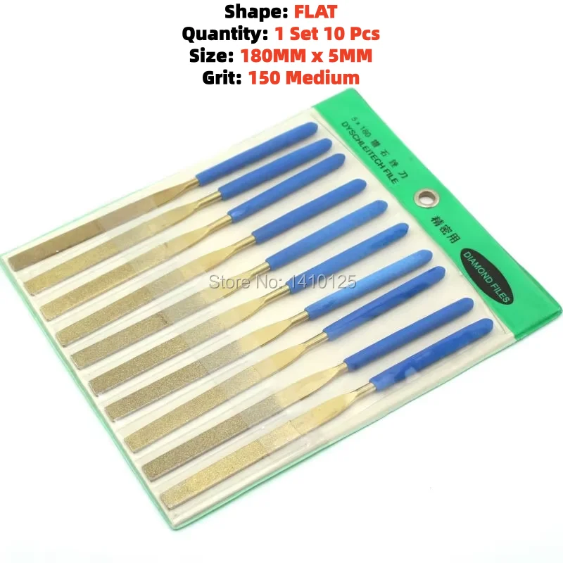 

10Pcs 7" inch 180MM x 5MM Diamond Coated Needle FLAT Saw Files Titanium Filing Cutting Carbide Gems Watch Jewelry Repair Tools