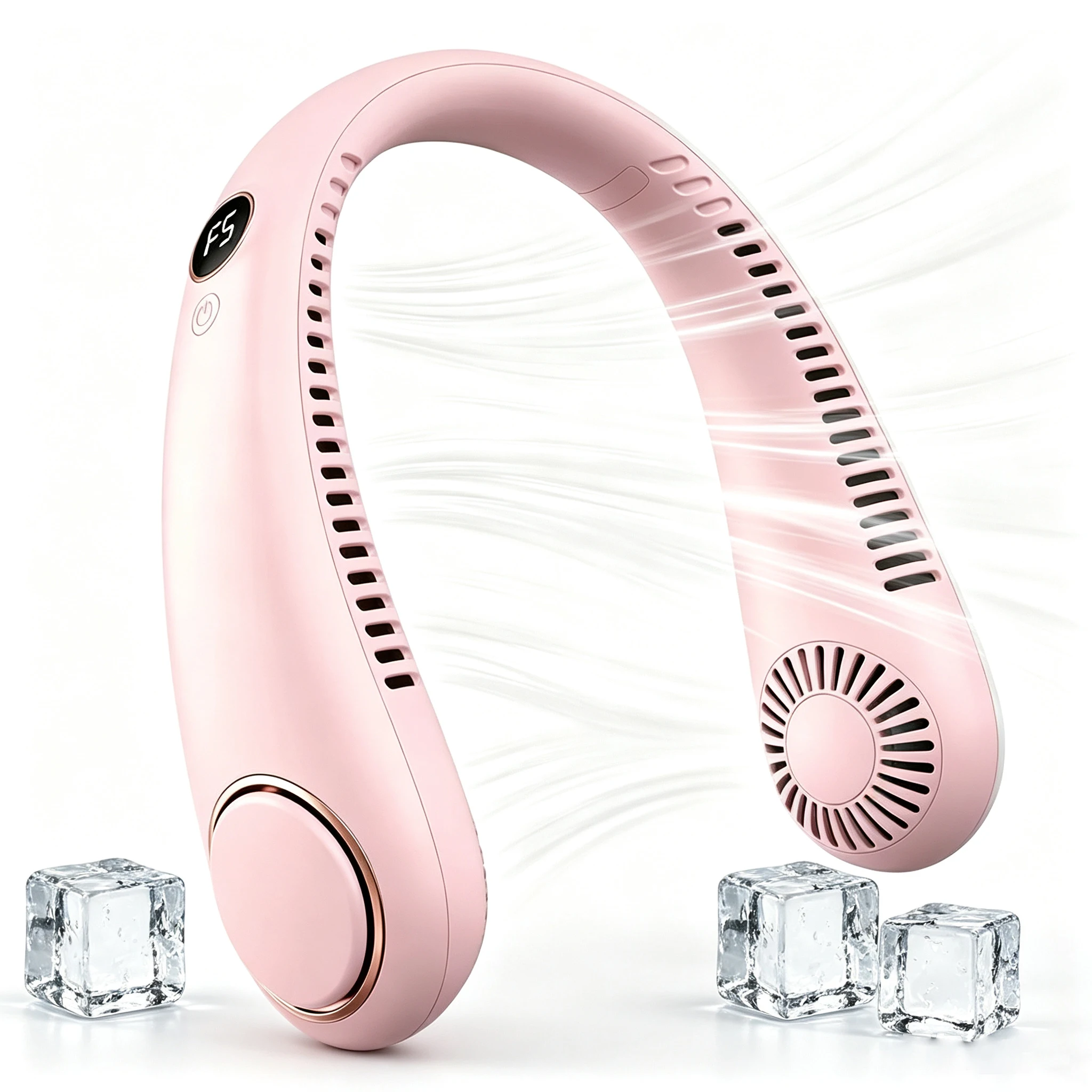 NEW Mini Neck Mounted Fan Portable Bladeless Neck USB Rechargeable Air Cooler 5 File Speed Summer Sports Fan Outdoor Sports Fans image 4