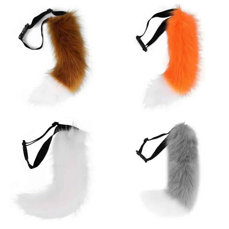 

Handmade Long-haired Beast Tail COS Performance Props Faux Fur Wolf Fox Cat Lady Simulation Tail for Halloween Cosplay Party Pro