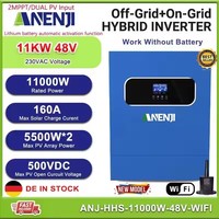 11KW 6.2KW 48V Hybrid Solar Inverter MPPT 230VAC Pure Sine Wave On Grid Photovoltaic Inversor 160A 120A Solar Controller PV 500V