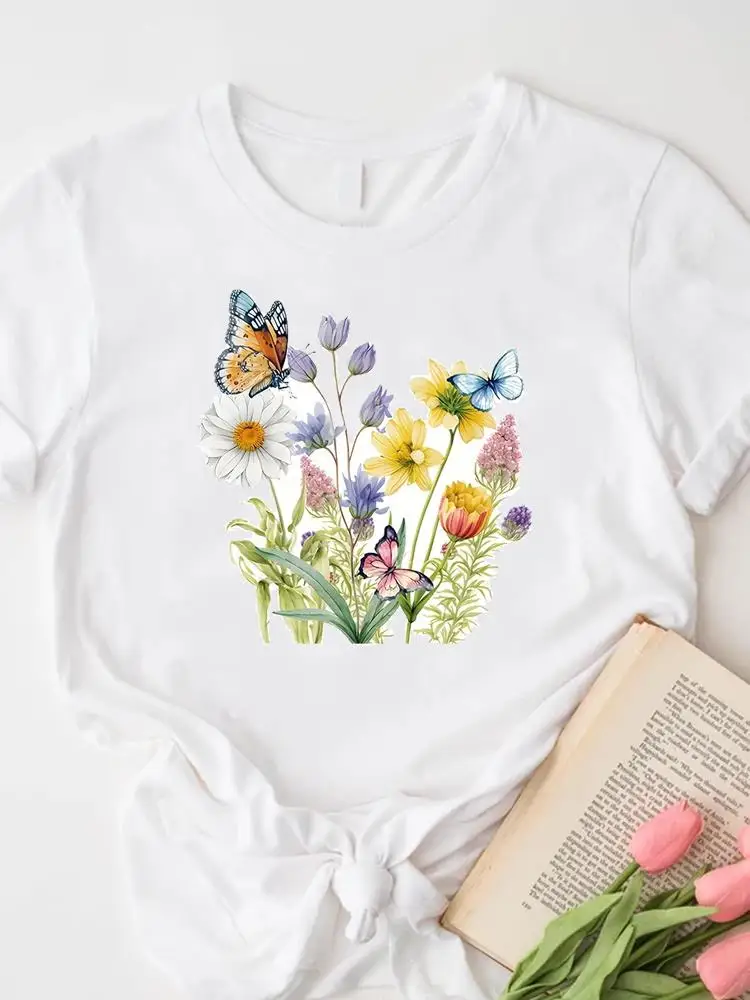 

Tee Top Graphic T-shirts T Female Short Sleeve Tshirts Clothing Butterfly Trend 90s Casual Wear Lady Women Fashion Clothes