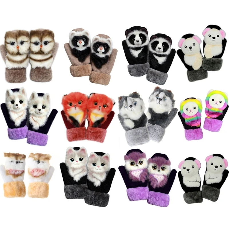 

kid Gloves Animal Cartoon Gloves Kids Plush Gloves Mitts Full Finger Gloves