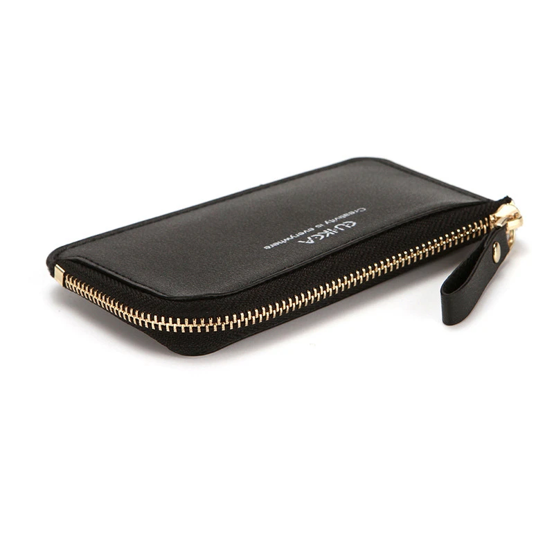 New PU Leather Zipper Pouch Coin Wallet  Mini Solid Multi-Cards Holder Short Purses Banknote Pocket Portable Small Money Bag