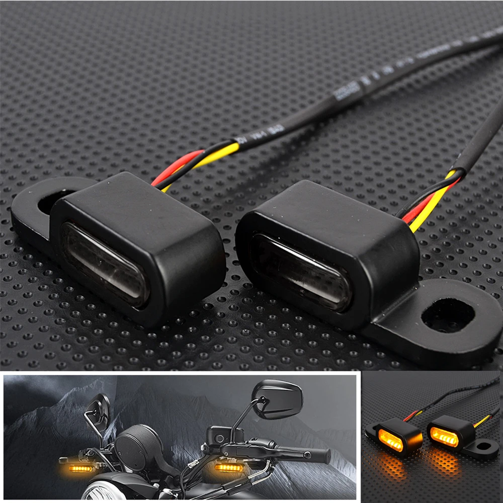 

Motorcycle Led Turn Signals Handlebar Light Amber Signal Lamp Sequential Blinker 12V For Harley Davidson Touring Accessories