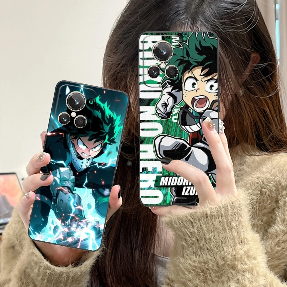 Hero Midoriya Izuku Cell Phone Case for Realme GT 2 9i 8i 7i Pro X50 X2 C35 C21 C20 C11 C3 Black Soft Phone Cover Shell