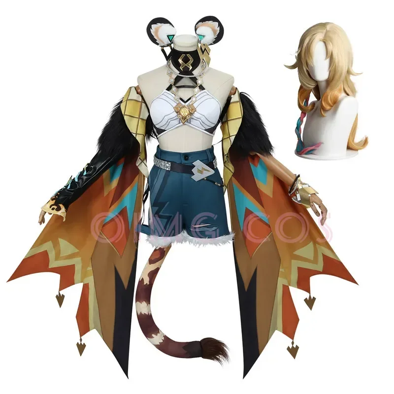 

Genshin Impact Xilonen Cosplay Costume Wig Anime Halloween Uniform Costumes for Women Game