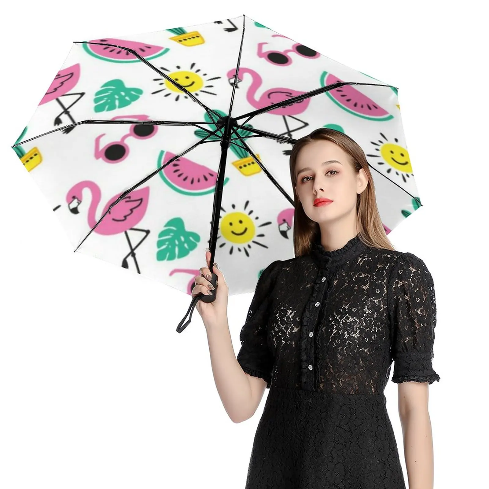 

Automatic Umbrella Rain Sun Rain Anti Uv Windproof Beach Umbrella Girl Parasol Folding Parasol Umbrellas Rain Women Portable108