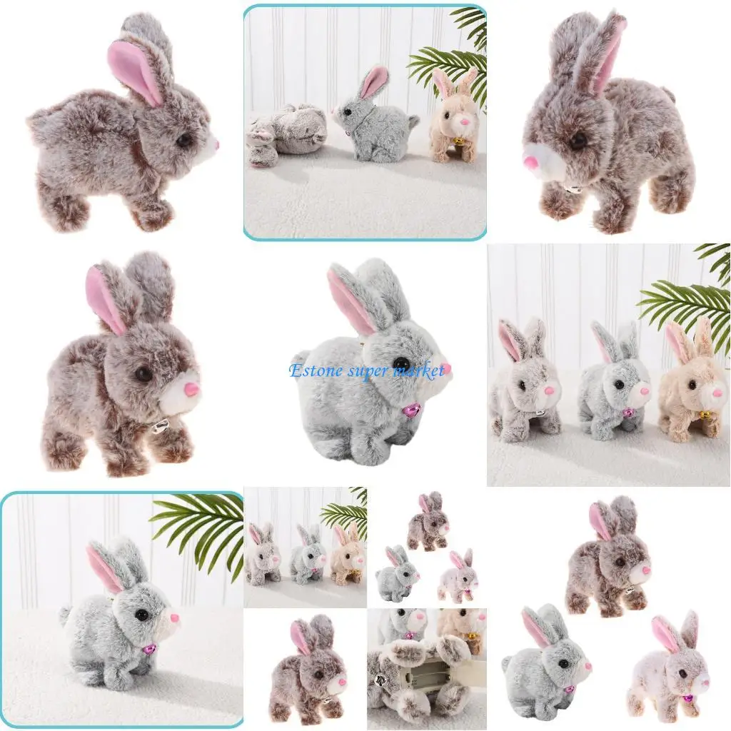090B Chodzący królik Zabawka Urocze wypchane zwierzę Pluszowa zabawka-królik Zabawka edukacyjna dla dzieci