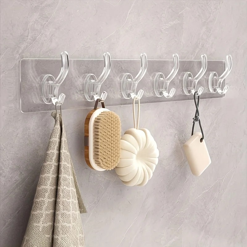 Transparent adhesive 6 hook Sticker 14