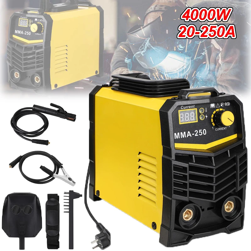 4000W Mini-Schweißgerät 20-250A ARC Elektrodenschweißgerät Set MMA-250 Schweißgerät Heimwerker-Bogen-Schweißgerät 220V