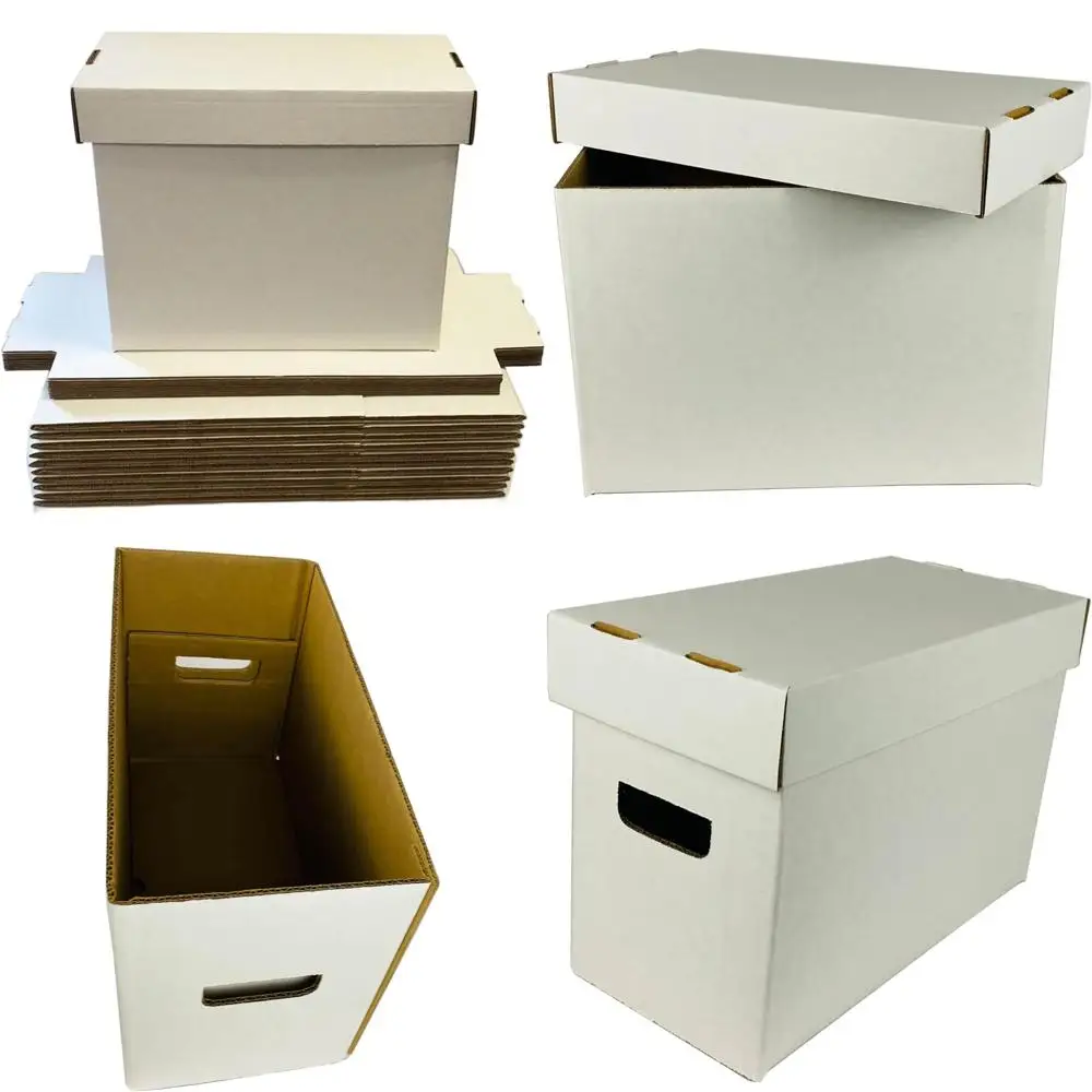 

Набор из 5 белых штабелируемых коробок для комиксов, вмещает 150-175 книг, идеально подходит для домашнего хранения