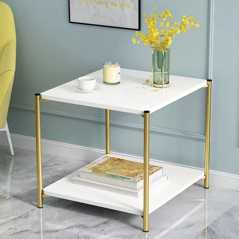 Living room furniture luxury coffee table top marble texture wrought iron metal modern home