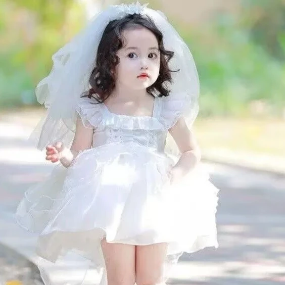 

Girls Dress 2026 Spring and Summer New Childrens Clothing Korean Style Girl Baby Fashion Sweet Mesh Princess Dress Daily