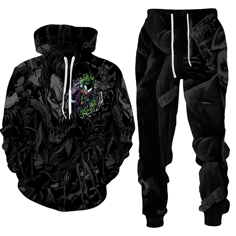 Autumn New Fashion Men\'s Tracksuit Set 3D Digital Printed High Quality Hoodie Trousers Sets European And American Y2k Streetwear