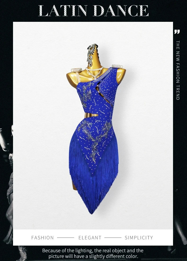 2026 Lateinamerikanische Tanzkleidung Damen Ballsaal-Partykleid Mädchen Midi-Rock Trainingskleidung Fransen-Wettkampf-Outfit Sexy Samba-Kostüm – Detail 2