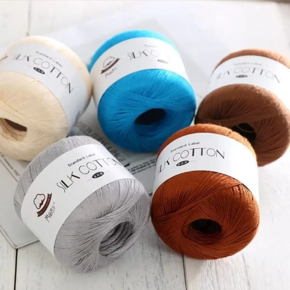 50g/PC Silk Cotton Thread DIY Crochet Wool Yarn Hand-Knitted Warm Soft Thread Cross Stitch for Hand Knitting Supplies Medium