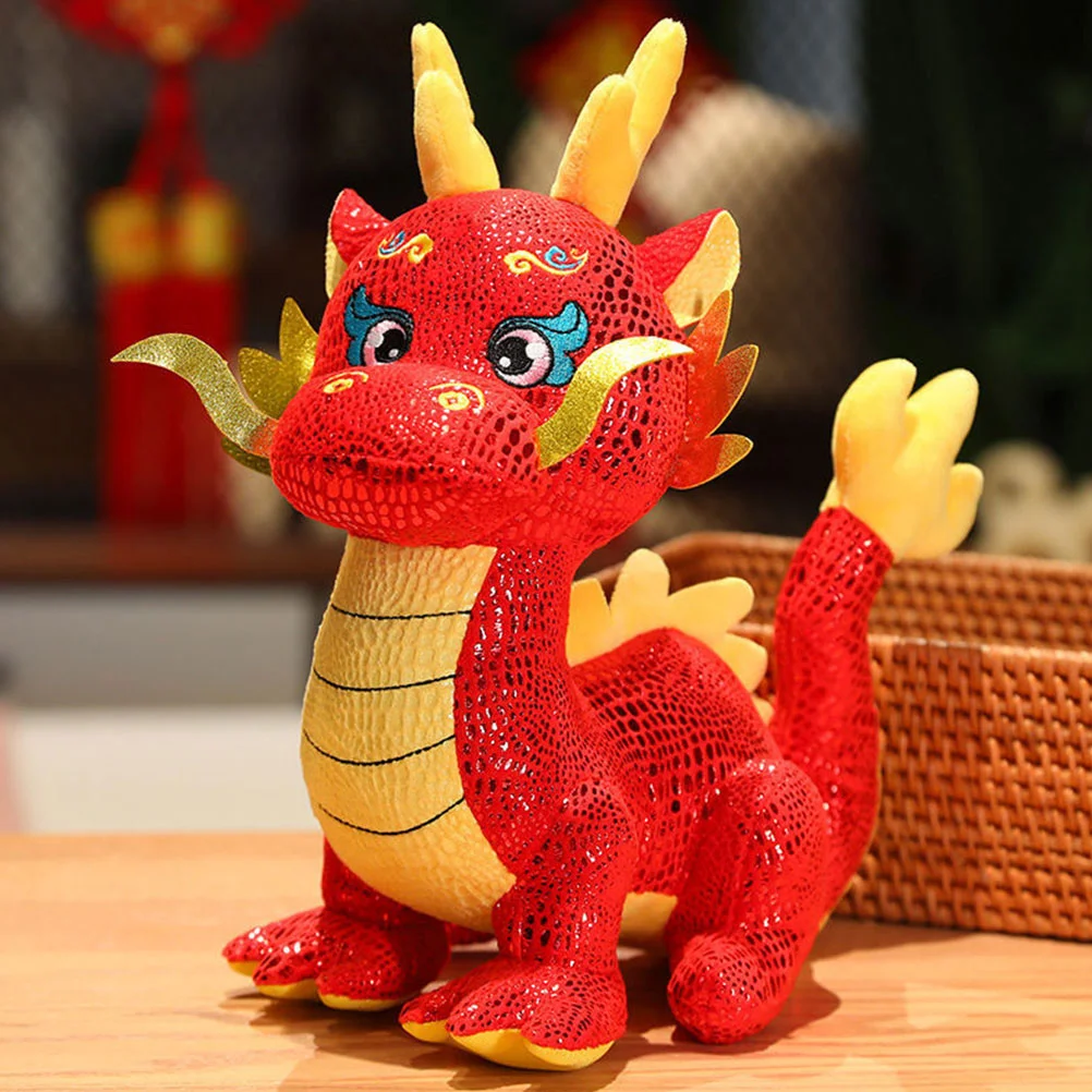 Jahr des Drachen Maskottchen Kuscheltiere für Kinder Spielzeug Chinesisches Sternzeichen PP Baumwolle Geschenke