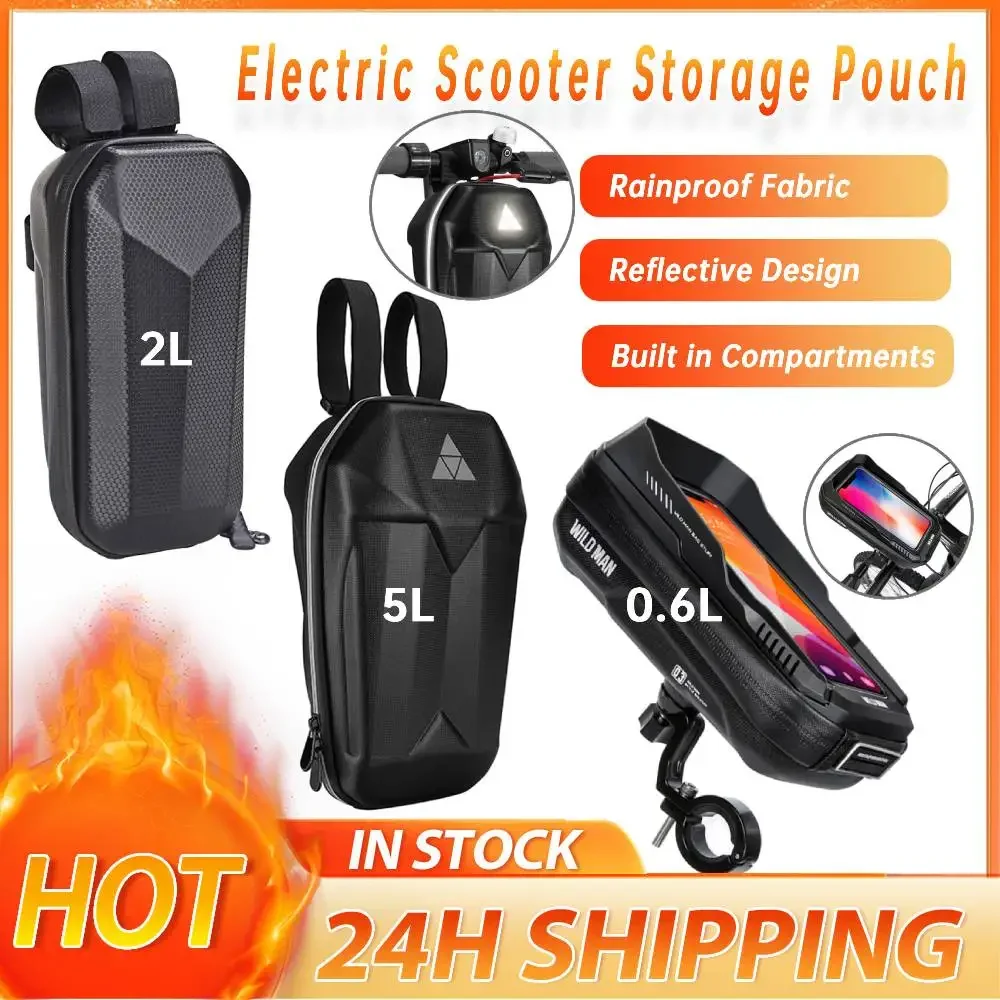 

5/2/0.6L Rainproof EVA Pack Hard Shell Electric Scooter Bicycle Front Storage Bag Skateboard Hanging Bag for Xiaomi M365 Cycling