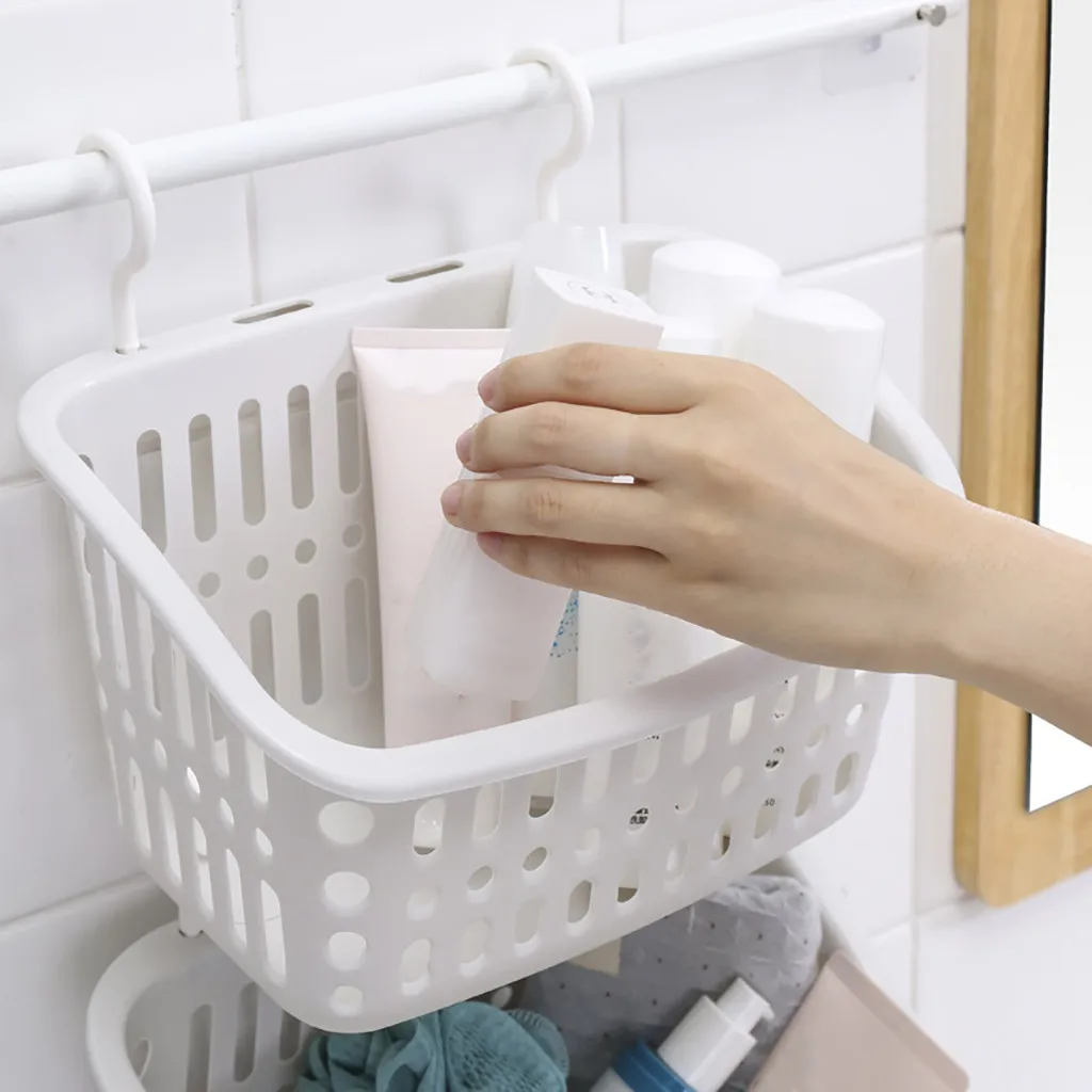 フック付きプラスチック収納ハンガー、バスルームホルダー、シャワーバスケット、化粧品収納、毛布、家庭用品