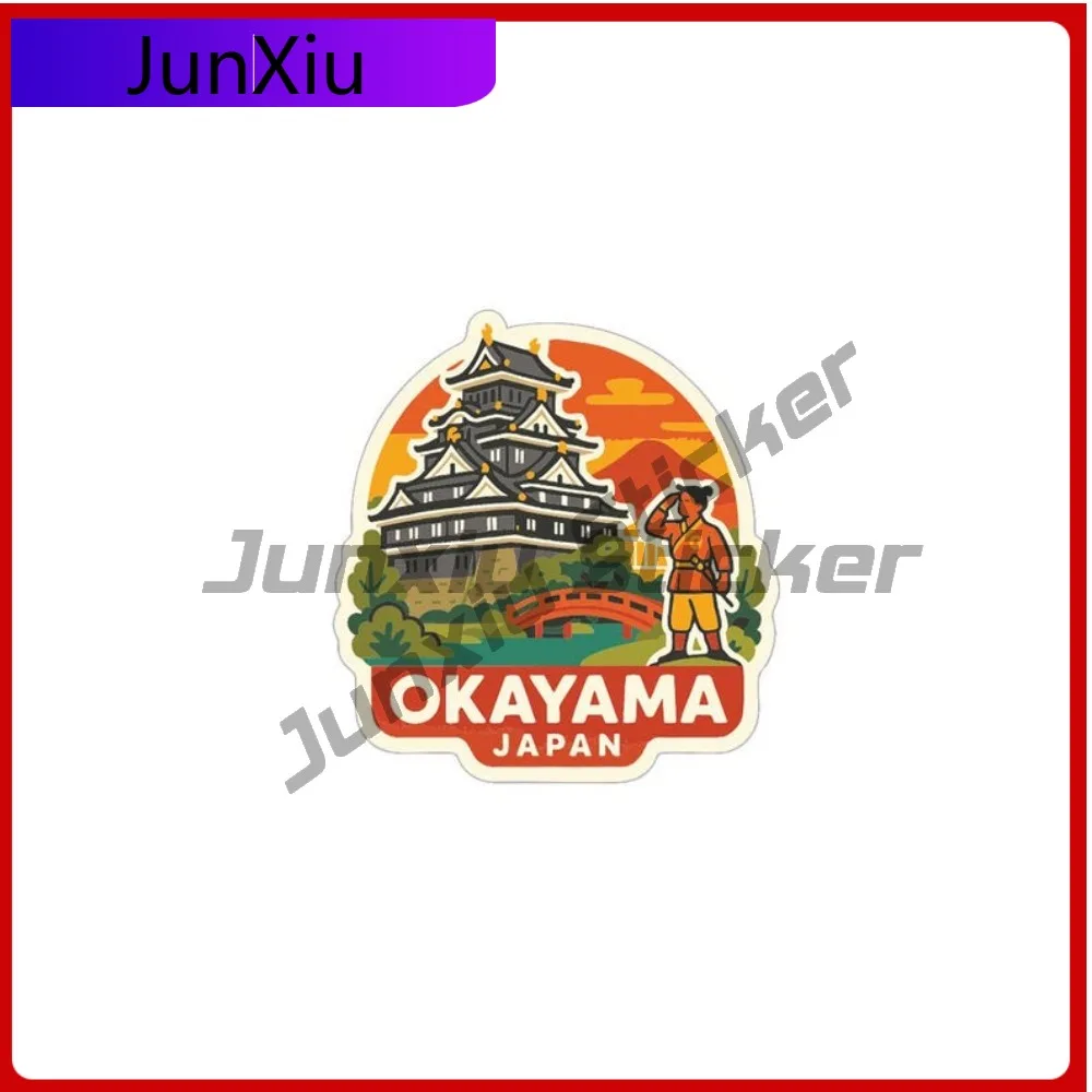 

Okayama Japan City Travel Стикеры против царапин Декор Виниловая наклейка Эстетические наклейки Окно Телефон Багажник Лобовое стекло Наклейка на электровелосипед