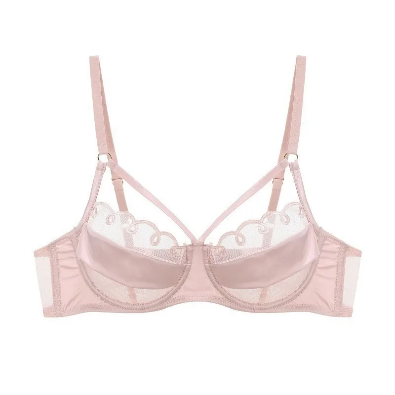 Biancheria intima erotica Sexy ultrasottile da donna sezione sottile ricamo a rete trasparente Lingerie Sexy reggiseno con ferretto tutti i giorni