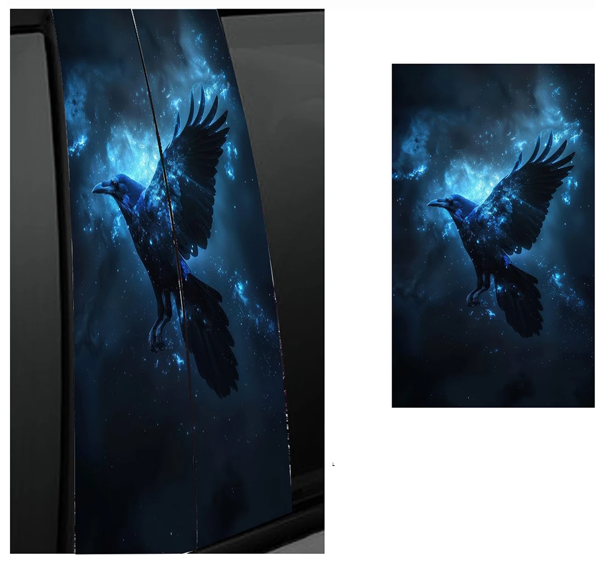 Car Pillar Stickers Cosmic Nebula Galaxy Explosion Star Sky Door Decals Waterproof B Column Anti Scratch Vinyl Exterior Decor