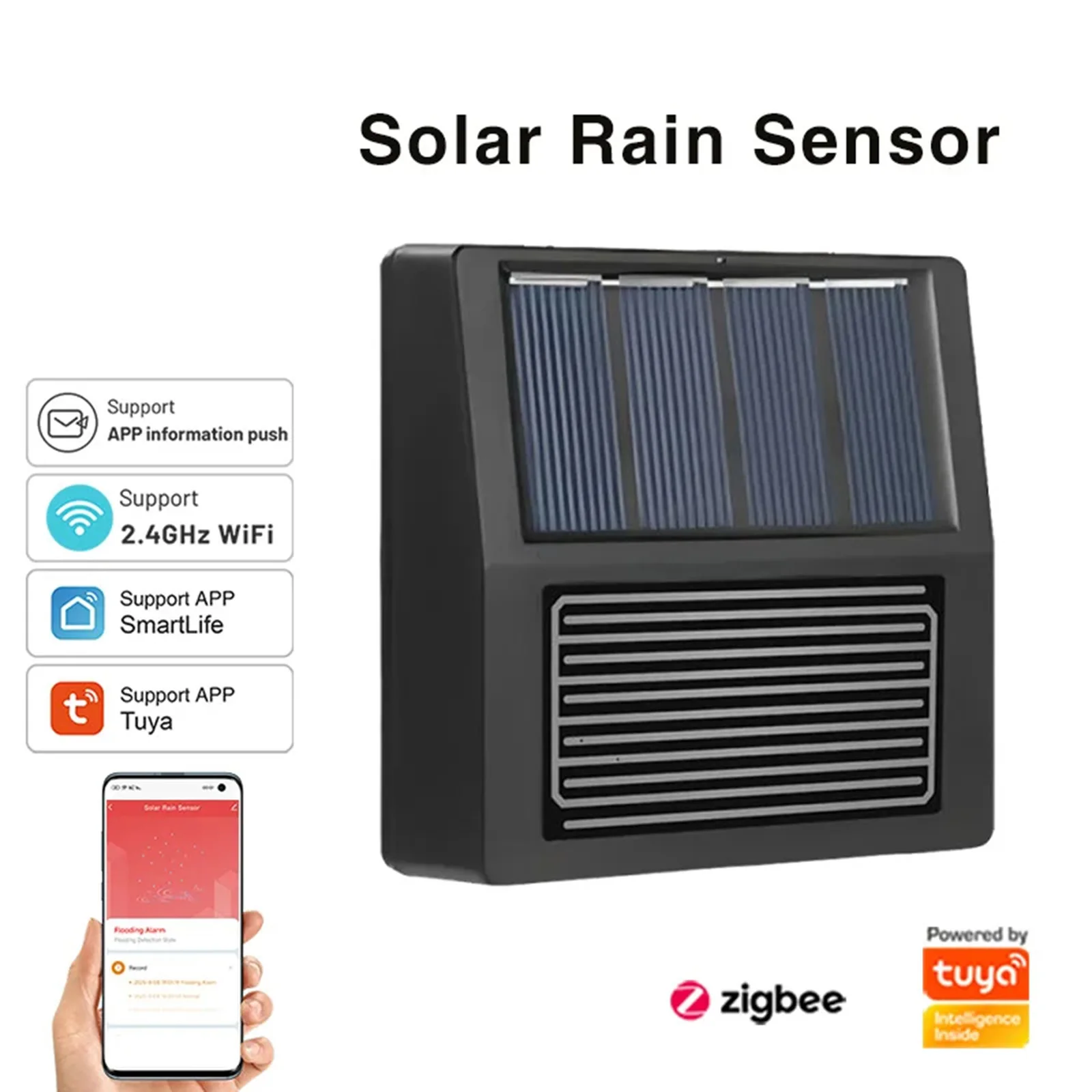 

Датчик дождя Tuya Zigbee, оповещения о дождем в реальном времени, интеллектуальный дом, IP65, водонепроницаемый инструмент обнаружения дождя в реальном времени для сада