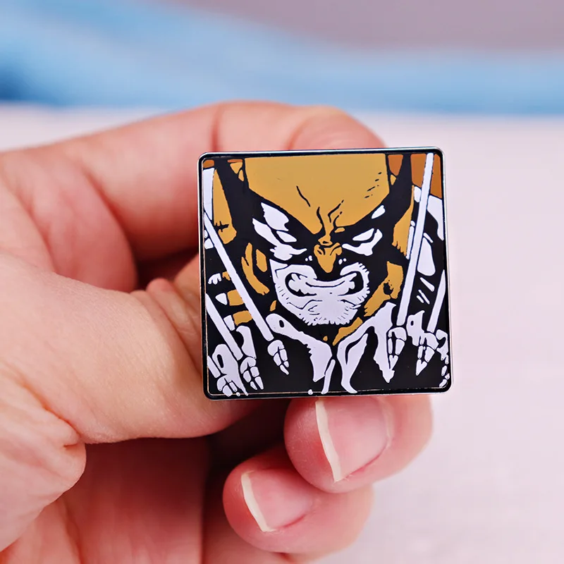 X-メンウルヴァリンエナメルピン、マーベル映画、漫画メタルブローチ、バッジファッション、バックパックアクセサリーギフト