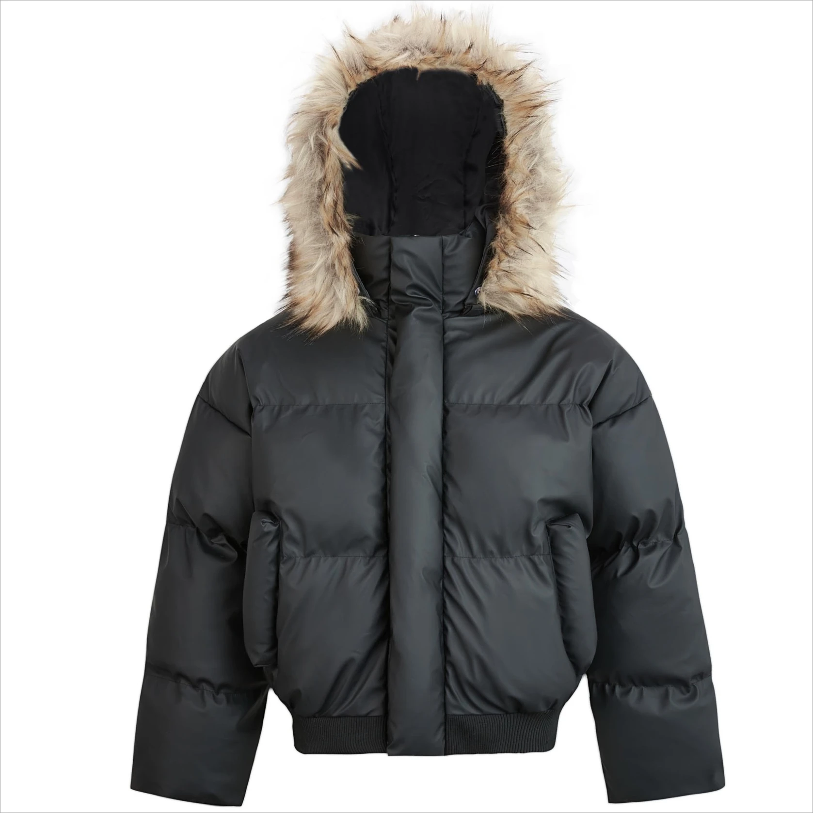 Manteaux à capuche pour hommes, Parkas courts et solides, vestes avec poches, fermeture éclair, col en fourrure, manches longues, épais, coupe ample, décontracté, automne hiver 2025