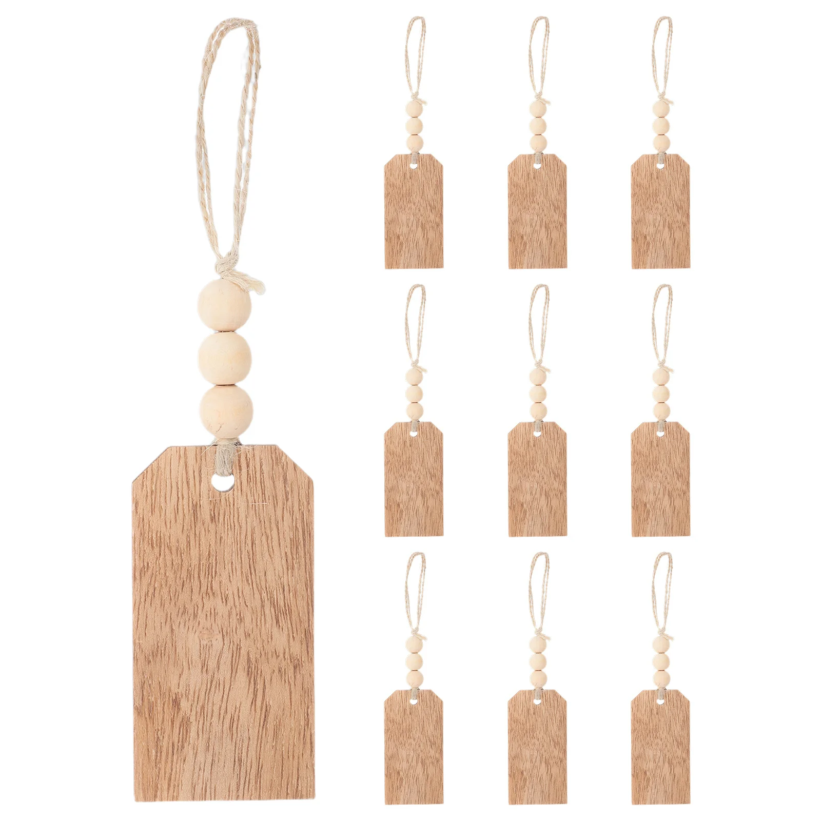 

10Pcs Wood Stocking Tags: Unfinished Blank Name Tags for DIY Ornaments - Farmhouse Christmas Decoration with Natural Rope