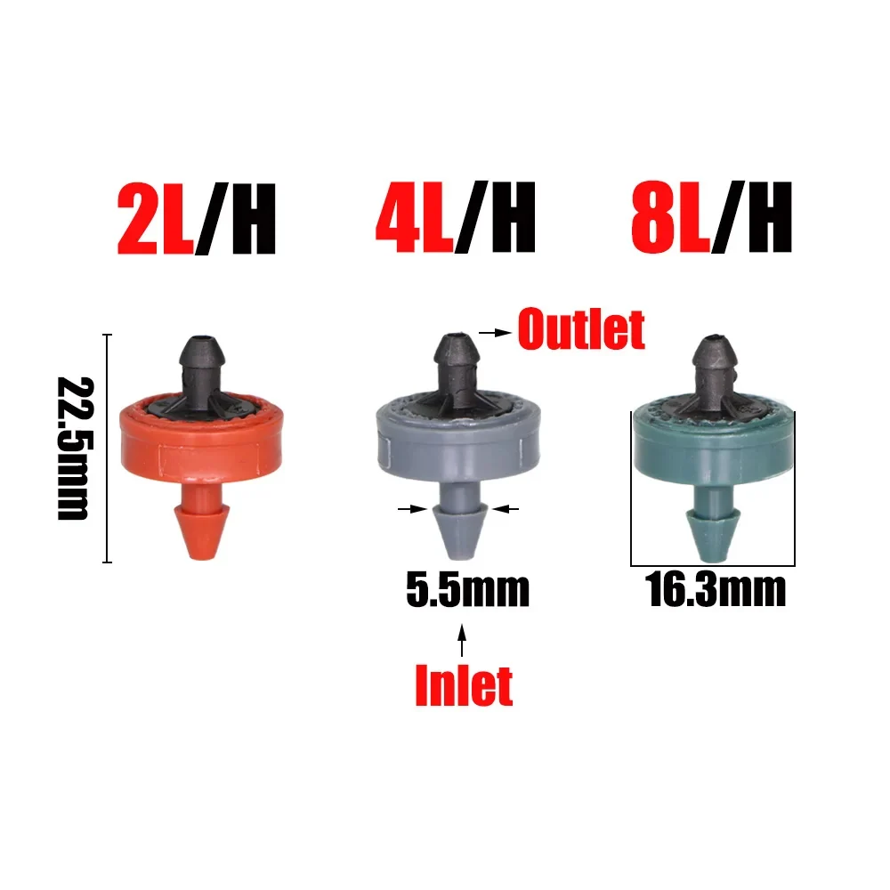 20 sztuk 2L 4L 8L automatyczny kroplownik z kompensacją ciśnienia nawadnianie ogrodu emiter stałego przepływu ogrodniczy akssesory do węża 4/7mm