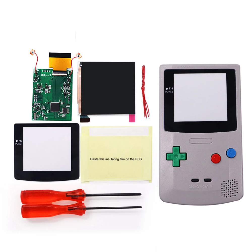 Siêu OSD RETRO PIXEL IPS Lớn Hơn Màn Hình LCD Bộ Độ Sáng Đèn Nền Cảm Biến Cảm Ứng Cho GameBoy Color Cho GBC Q5 IPS màn Hình LCD Bộ