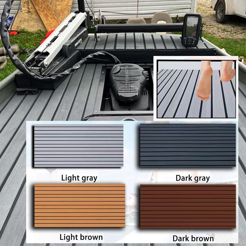 6mm Thick EVA Foam Faux Teak Decking 2400x450mm Self Adhesive Floor Pad Waterproof Mat for Boat Yacht RV Household