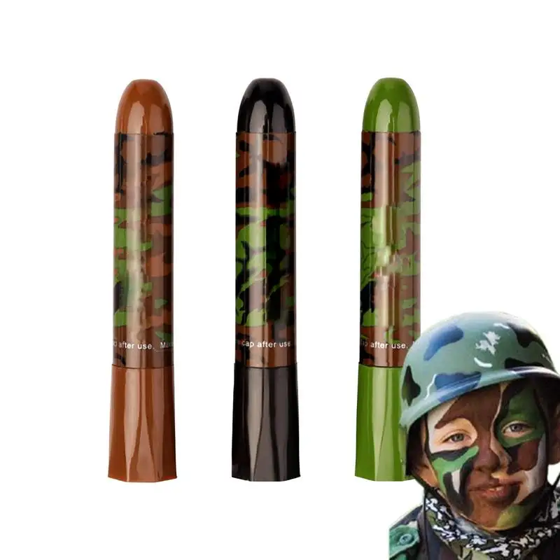 Face Camouflage Oil 3X Body Face Disguised Paints Waterproof Color Field Camouflage Oil For Outdoor Field Camouflage Oil Suit