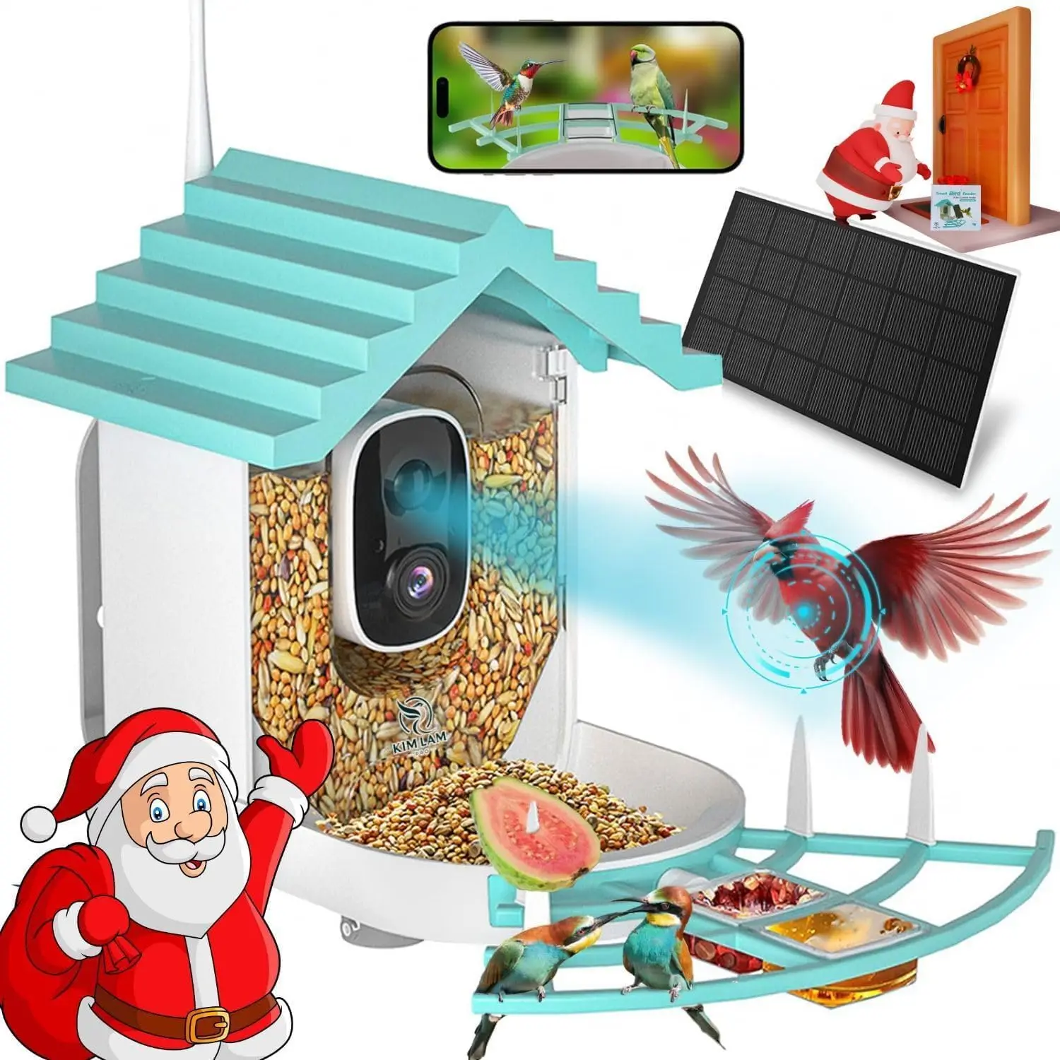 

1.5L Smart Bird Feeder Camera with AI Species ID, Auto Capture & Real-time Alerts, Perfect Gift for Bird Enthusiasts