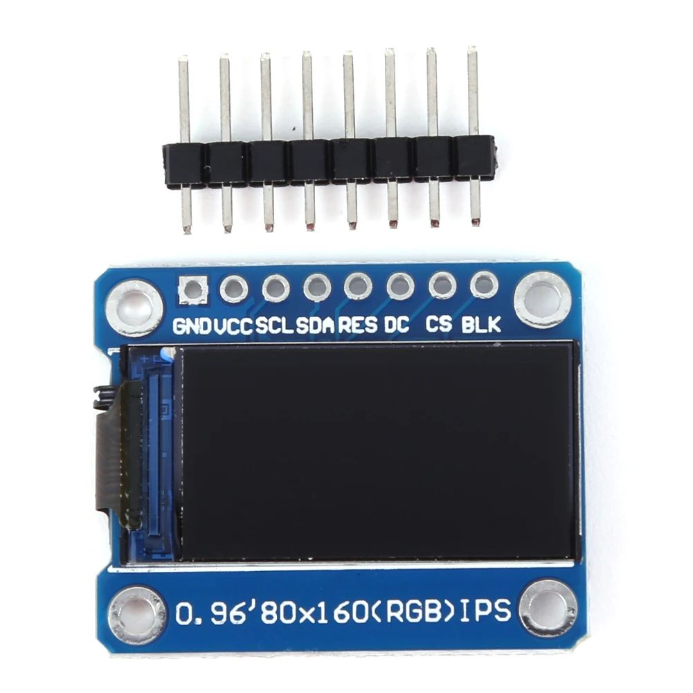 0.96 Inch IPS LCD Display Module SPI Interface ST7735 LCD Screen Display Module 3.3V 8 Pin 80*160 Pixels Electronic Components