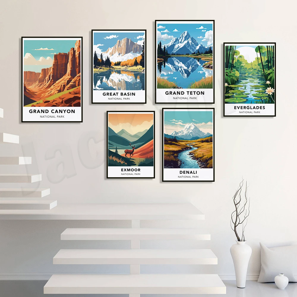 Death Valley, Exmoor, Grand Canyon, Great Basin, Great Sand Dunes, Mount Guadalupe, Capitol Reef National Park Travel Poster