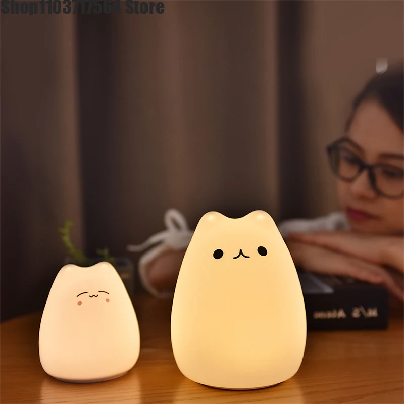 Creative night light colorful night light pat light usb charging silicone light children sleeping atmosphere light