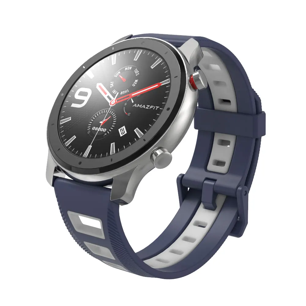 Amazfit Stratos 3 용 22mm 실리콘 스트랩 Amazfit GTR 2 스마트 워치 용 Smartwatch 시계 밴드