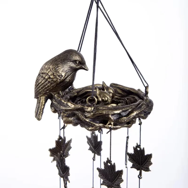 resin bird's nest wind chime home bell outdoor garden bird hanging ornament